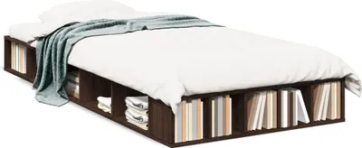 Produktbild von vidaXL Bettgestell Braun Eichen-Optik 75x190 cm Holzwerkstoff