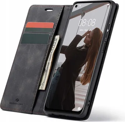 Image de Etui téléphone avec rabat SPACECASE Wallet pour Huawei P40 Lite Noir