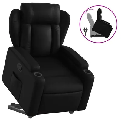 Produktbild von vidaXL Relaxsessel mit Aufstehhilfe Schwarz Kunstleder