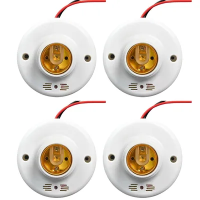 Produktbild von E27 Schalterfassung mit Licht- und Ton-Sensor, 50 W, verzögerte Abschaltung, PC feuerfest, LED/Glühbirne, 360° Erfassung