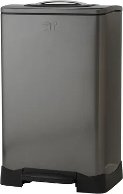 Produktbild von 50L Edelstahl Fußpedal Müllbehälter schwarz