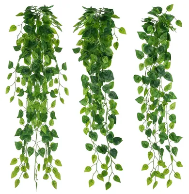 Obrázek produktu pro TRANKIELO® - Umělé rostliny do závěsů, 3 kusy - 95 cm - Realistické umělé rostliny do interiéru - Odolné a nenáročné na údržbu