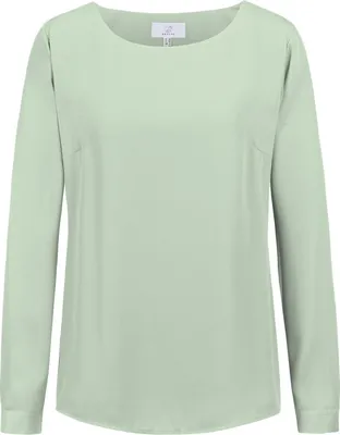 Produktbild von Greiff CHIFFON Damen Chiffon-Bluse Langarm Rundhals Regular Mint 52