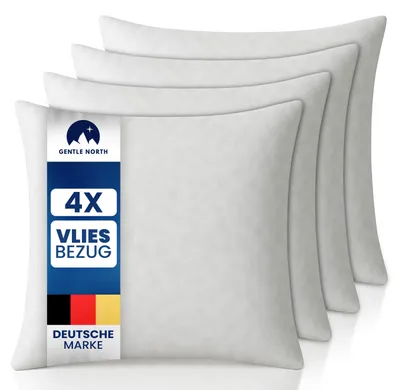 Produktbild von Gentle North Kopfkissen 4er Set 60x60 cm für Bett und Sofa Dekokissen Sofakissen Füllkissen Polyester Waschbar bis 40° Weiß Zierkissen
