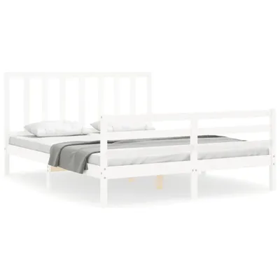 Produktbild von vidaXL Massivholzbett ohne Matratze Weiß 160x200 Kiefernholz