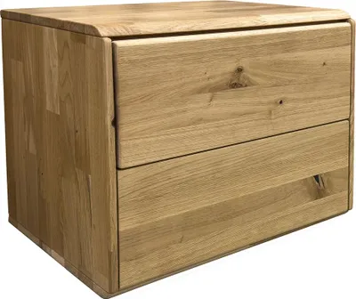 Produktbild von Wohnzimmer-Kommode 51 cm breit modern in massiver Eiche mit 2 Schubladen - KALAMARIA-69