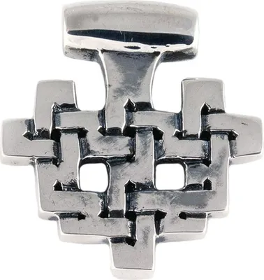 Produktbild von Wikinger Anhänger Haithabu 925er Silber Knotenmuster Kreuz 2,8cm
