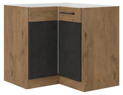 Produktbild von Vigo Eckunterschrank 90x90 cm Eiche Lancelot Matera Grau Küchenzeile Einbauküche