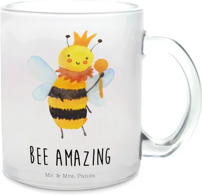 Produktbild von Mr. & Mrs. Panda Haferl Biene König - Transparent - Geschenk, Häferl, Tee Tasse, Teetasse, Pott, Trinkglas