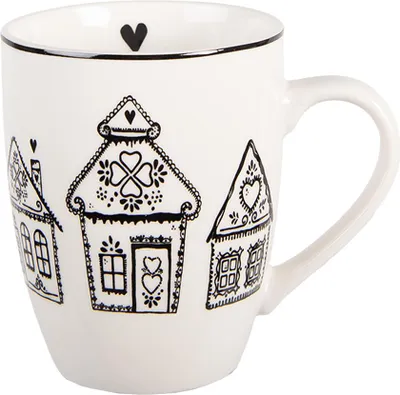 Produktbild von Clayre & Eef Tasse 350 ml Beige Porzellan Lebkuchenhaus