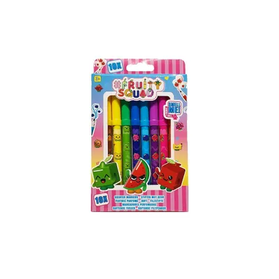 Zdjęcie produktu dla M&Z Pachnące Pisaki Fruitysquad - 10 Kolorów, Owocowe Zapachy