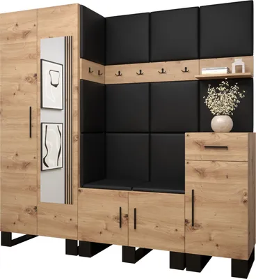 Produktbild von Garderobe ARTIN Set 13 mit gepolsterten Paneelen Industrial Design