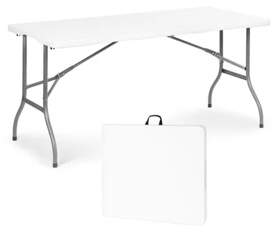 Zdjęcie produktu dla Stół ogrodowy cateringowy 153x70 cm składany w walizkę biały MultiGarden