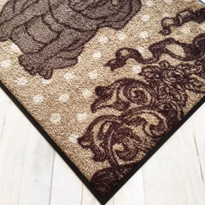 Produktbild von Waschbare Fußmatte - Mops beige 50x75 cm - Wash+Dry Fußabstreifer