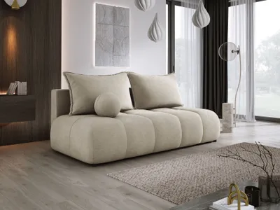 Produktbild von DomoHome Sofa COCO MINI Schlafsofa Mit Bettfunktion, CLOUD Stoffbezug, 2-Sitzer, Freistehend, Größe: 205x105x97cm Farbe: Beige