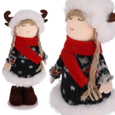 Imagen del producto de JUMI, figurita navideña de un ángel con cuernos de ciervo, adorno decorativo, 16 cm