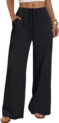 Produktbild von Solidchoice – Elegante Palazzo-Hose für Damen mit elastischem Bund und Taschen