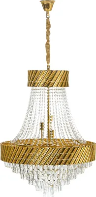 Produktbild von BELIANI Kronleuchter Gold Metall mit Transparenten Glas-Kristallen ⌀ 70 cm 18-Flammig Glamour Stil Wohnzimmer Esszimmer Beleuchtung Ausstattung