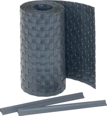 Produktbild von Jardinion Sichtschutzstreifen Rattan Optik 250 x 19cm Anthrazit inkl. 2 Befestigungsclips Sichtschutz Rattan, Balkon Sichtschutz, Terrassen- und Gartenzaun Sichtschutz