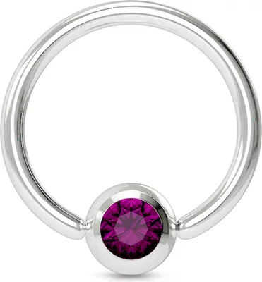 Produktbild von viva-adorno Universal Piercing Ring BCR Kristall Lippenring Klemmring Septumpiercing Brustpiercing Chirurgenstahl Z507, lila 1,2x8x3mm