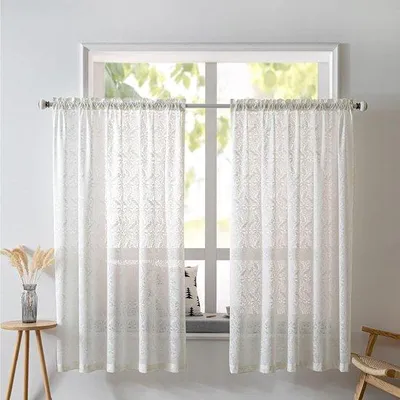 Produktbild von Famanu Vitrage Set von 2 - Halbtransparente Voile Gardinen in Weiß, 65 x 115 cm