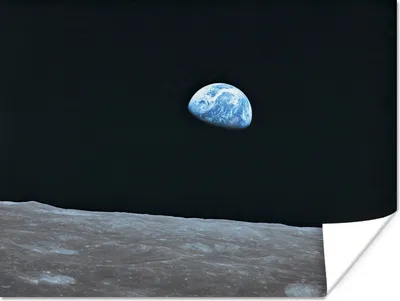 Produktbild von MuchoWow® Poster Die Erde vom Mond aus 120x90 cm - Wandbild