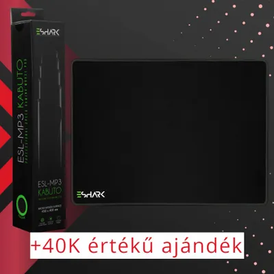 Produktbild von White Shark ΞSHARK Kabuto L, Schwarz, Monochromatisch, Gummi, Gewebe, Anti-Rutsch-Basis, Gaming-Mauspad