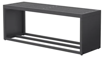 Obrázek produktu pro Regál na dřevo ML-Design, vnitřní/venkovní použití, s lavičkou, kovový regál na palivo, skladování dřeva, regál na otopné dřevo, odolný vůči povětrnostním vlivům, ocel, pozinkovaná, antracitová barva, rozměry 120x38x43 cm