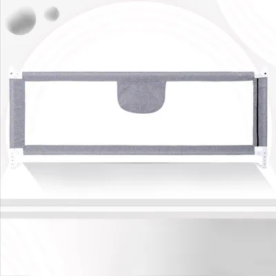 Produktbild von Bettgitter 180cm Bettschutzgitter Kinderbettgitter Babybettgitter Rausfallschutz für Bett Grau