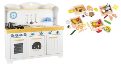 Image de Cuisine en bois avec accessoires pour enfants