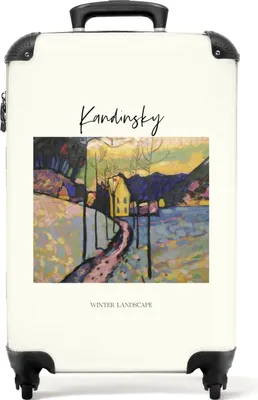 Produktbild von NoBoringSuitcases.com® Koffer Handgepäck Trolley Rollkoffer Kleine Reisekoffer mit 4 Rollen - Kunst - Kandinsky - Landschaft - Farben - Cabin Size < 55x40x23 cm & 55x40x20 cm - Fotokoffer - Kabinenkoffer - BoardgepäckHandgepäck Koffer 55x35x20 cm, 36L,