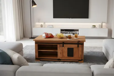 Produktbild von Couchtisch Akazie massiv nussbaumfarben 110 x 45 x 50 cm LIBRO