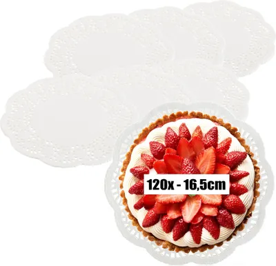 Produktbild von com-four® 120x Tortenunterlage - Tortenspitzen als Unterlage zum Dekorieren und Servieren - Tortenteller aus Papier klein - Getränkeuntersetzer