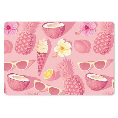 Produktbild von MuchoWow® Schreibtischunterlage Sommer - Muster - Rosa 60x40 cm - XXL Mauspad - Großes Mauspad