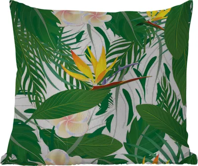 Produktbild von MuchoWow® Outdoor Kissen - Blätter - Blüten - Paradiesvogelpflanze - 45x45 cm - Wetterfest - Lounge Kissen - Fotokissen - Dekoratives Kissen