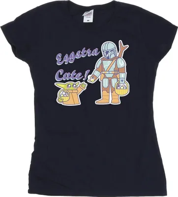 Produktbild von Star Wars - "The Mandalorian Eggstra Cute" T-Shirt für Damen BI43462 (XXL) (Marineblau)