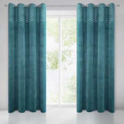 Produktbild von Vorhang KARINA 2 türkis 140x250 cm  Ösen Ösenvorhang