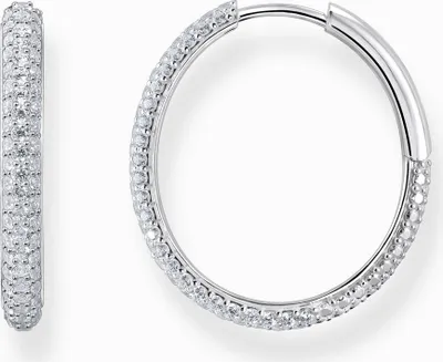 Produktbild von Thomas Sabo Creolen Damen mit Weißem Zirkonia-Pavé Silber CR732-051-14