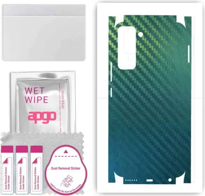 Produktbild von apgo Rückseite + Seiten Schutzfolie, Skin, kompatibel mit Tecno Pop 5 Pro, Hinten Displayschutzfolie aus Vinylfolie, kratzfest, einfache Montage - Kohlenstoff-Chamäleon CAKA1