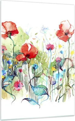 Produktbild von Bilder auf glas - Einteilig - Blumen Wiese Blatt Natur - 70x100cm - Glasbilder - Wandbilder - Bilder - zum Aufhängen bereit - Wanddekoration aus Glas - Glas Bilder - Wandbild auf Glas - GPA70x100-3076