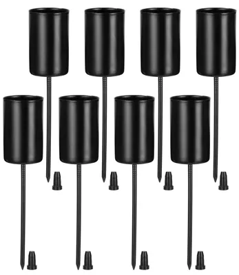 8er Set Kerzenhalter Adventskranz Metall Schwarz 11 cm