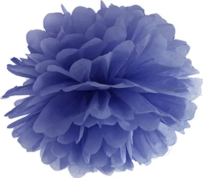 Produktbild von Papier Pompom Hängedeko marineblau 25 cm - Einheitsgröße