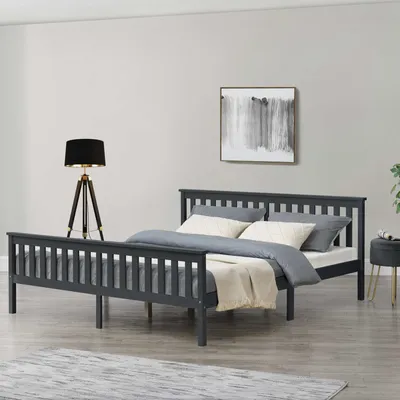 Produktbild von Holzbett HLO-PX28 180x200 cm  Dunkelgrau