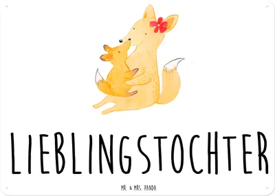 Produktbild von Mr. & Mrs. Panda tafel Fuchs Mama DIN A6 - Weiß - Geschenk, Schild, Mami, Muttertag, Blechschild, Türschild, Magnetschild, Tochter, Schoß, Wandbild