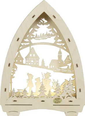 Produktbild von Lichterspitze "Schneemann" (21,5x29cm) von Saico Seiffen