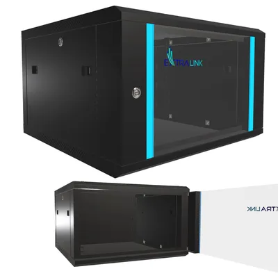 Productafbeelding van Extralink Rackkast 6U 600×600 mm Zwart, Afsluitbaar met Wielen