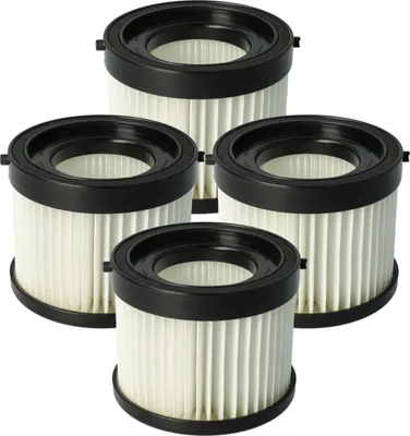 Produktbild von vhbw 4 Staubsaugerfilter kompatibel mit Milwaukee M18 CV-0, M18 CV Staubsauger - HEPA-Filter Schwarz Weiß