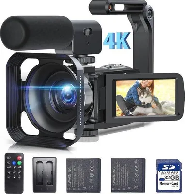 Immagine prodotto di Videocamera 4K con 42 MP, zoom digitale 18x e touchscreen - Ideale per il vlogging e YouTube