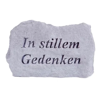 Produktbild von Wetterfester Grabstein aus Steinguss mit Wandaufhängung, ca. 13 x 9 cm