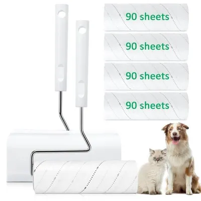 Immagine prodotto di Set di rulli autopulenti con 360 fogli - Rullo extra grande per la rimozione di peli di animali domestici e lanugine